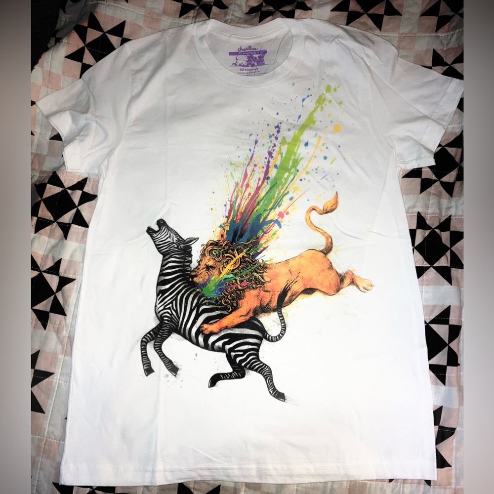Threadless Art “Kill Monotony” by Enkel Diko Tshirt Ladies Jr XXL Girly NEW